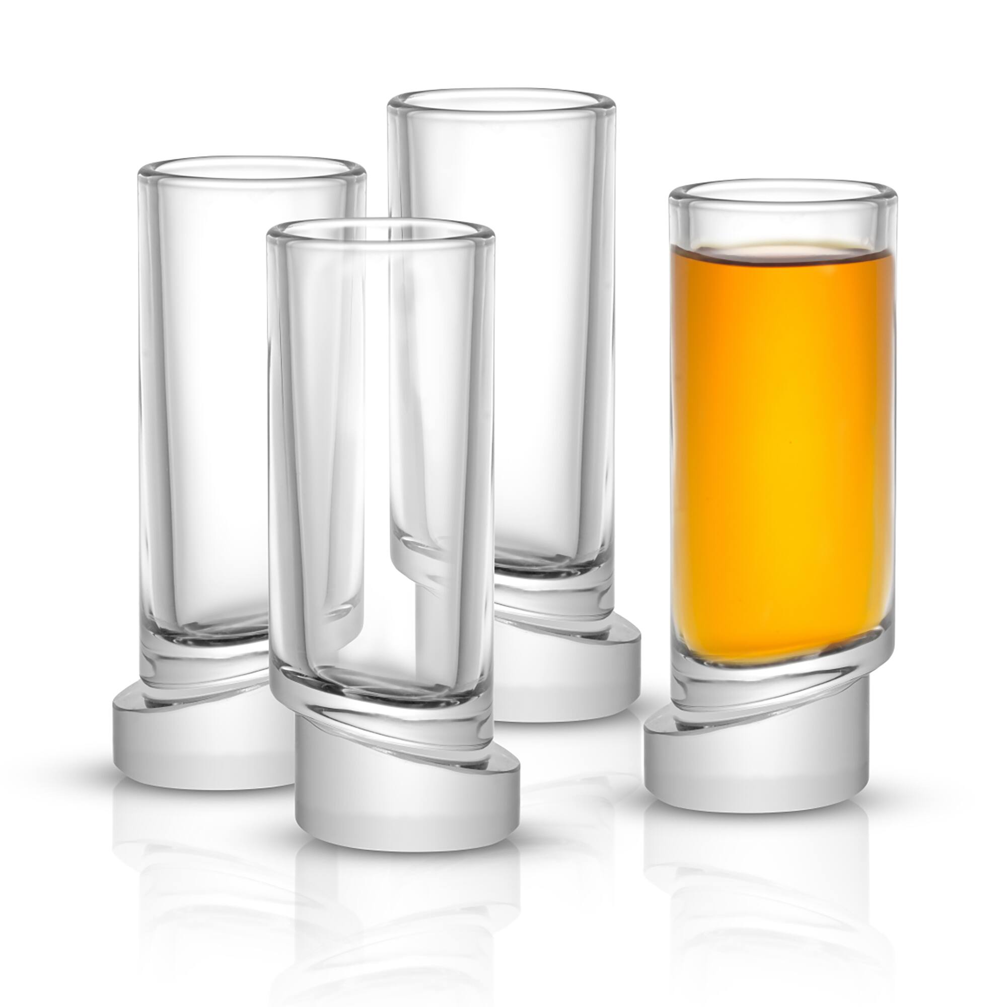 JoyJolt® 1.69oz. Aqua Vitae Round Off Base Shot Glasses, 4ct.